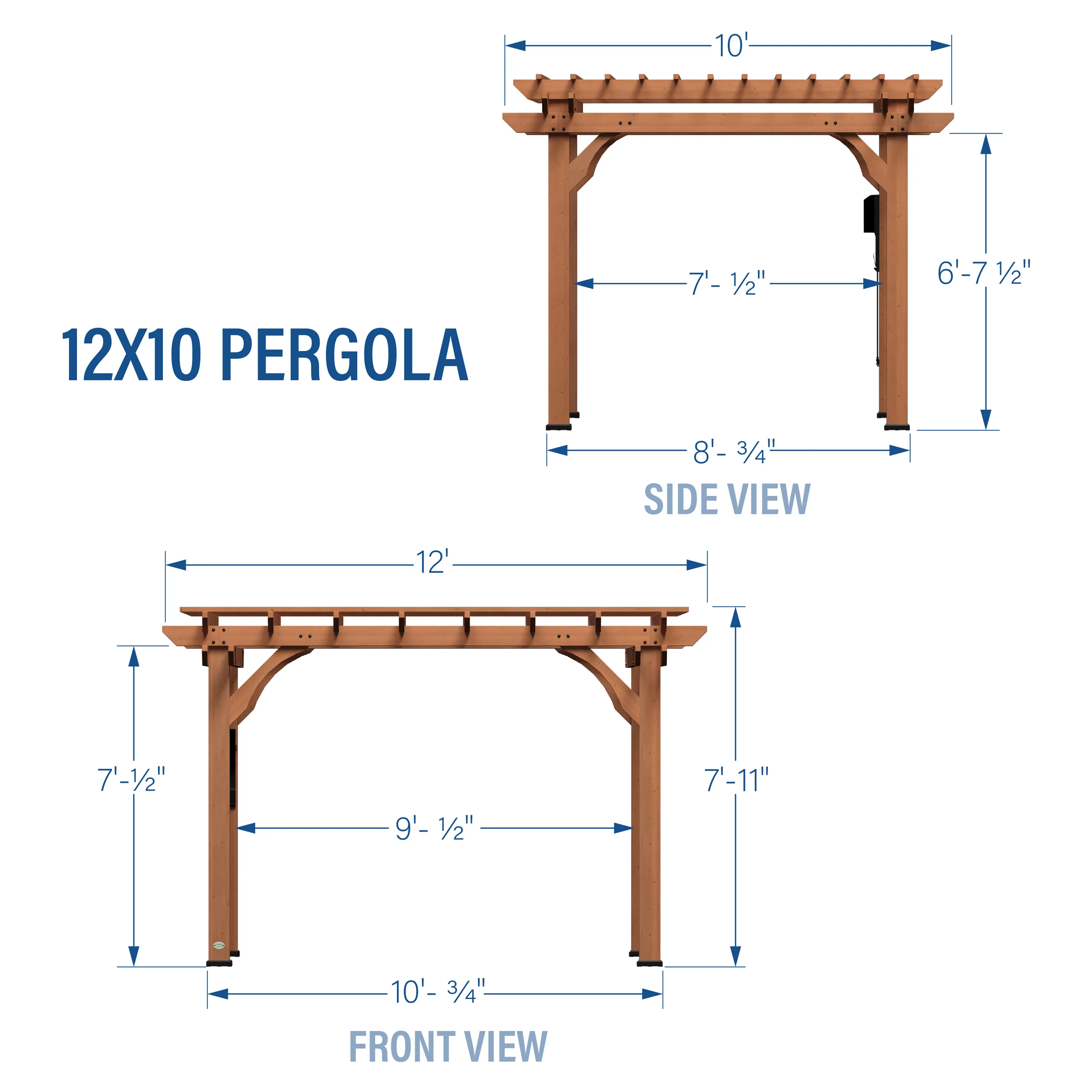 Beaumont 12ft x 10ft Pergola - Image 12