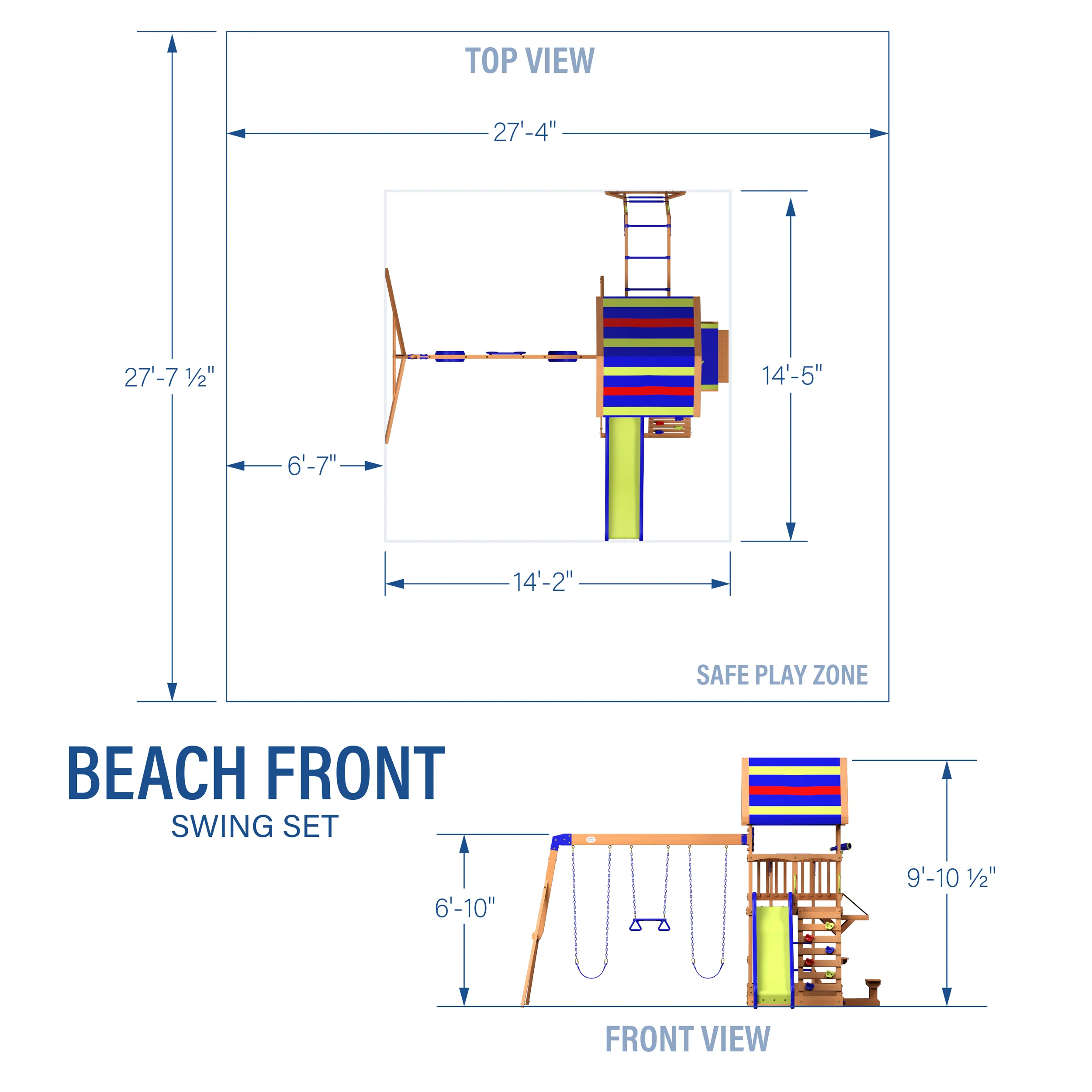 Beach Front Wooden Swing Set - Image 12