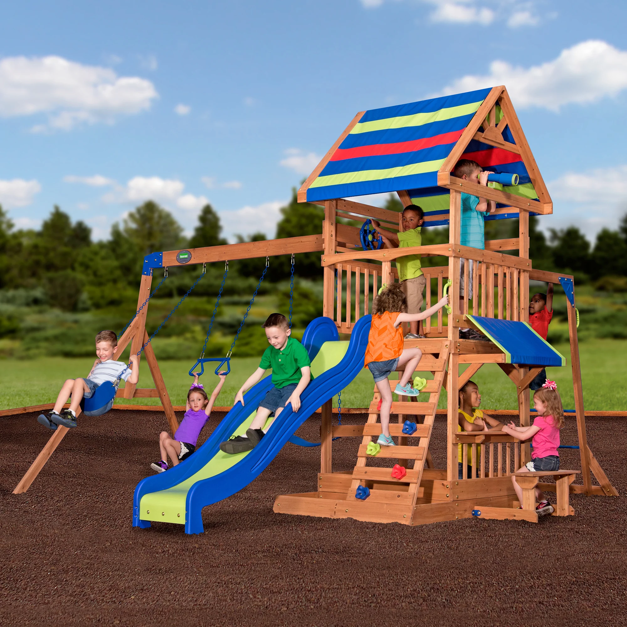 Beach Front Wooden Swing Set - Image 9