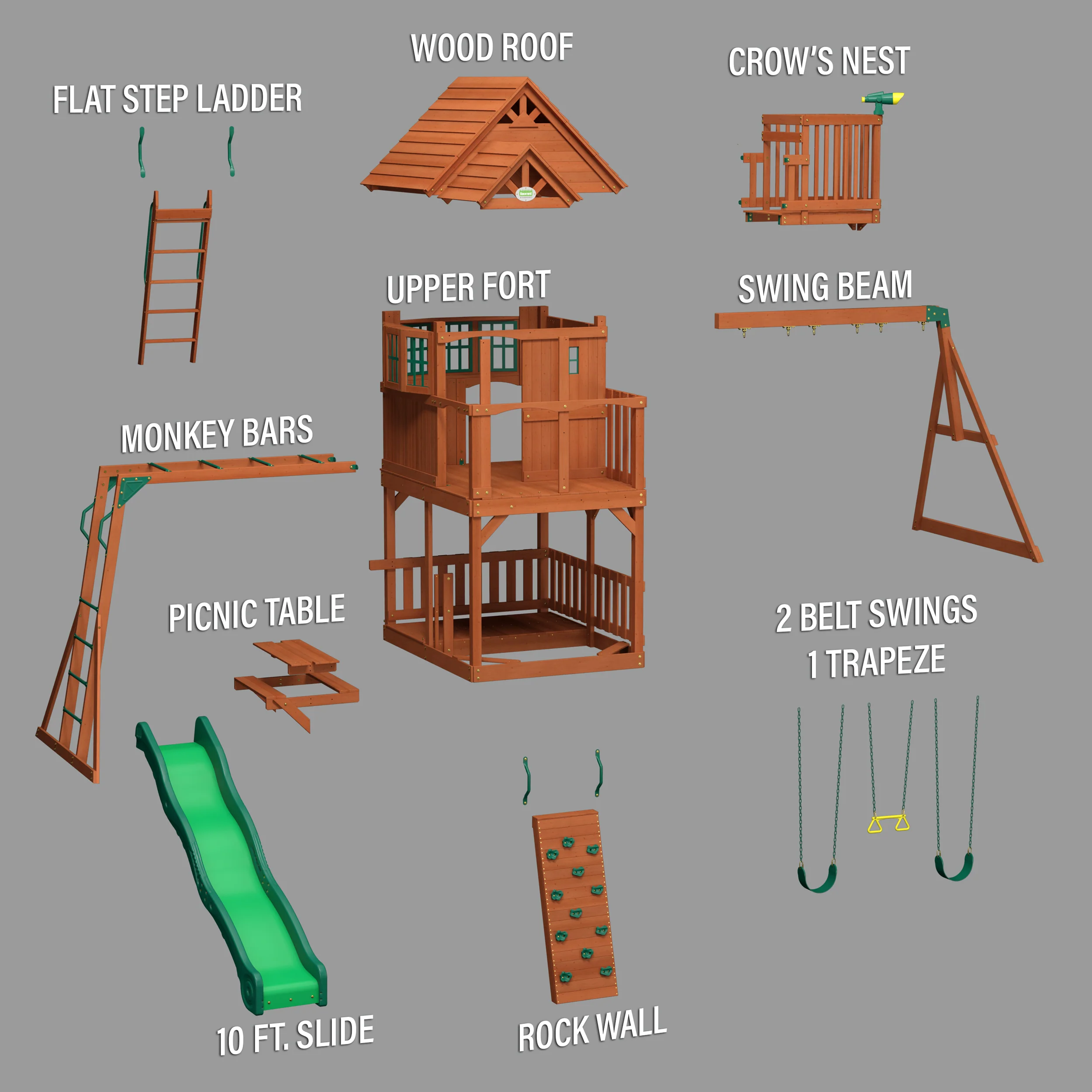 Skyfort II Swing Set - Image 12