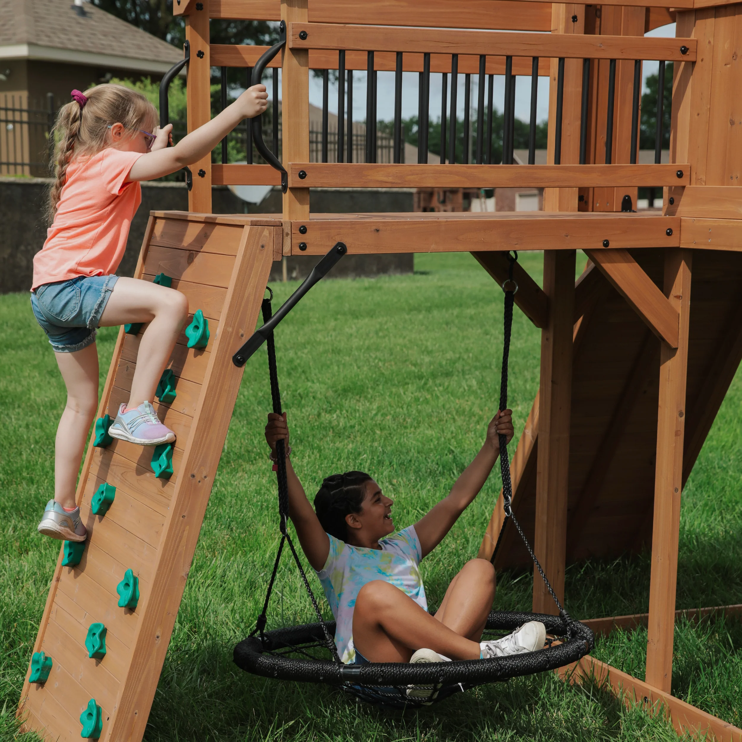 Sterling Point Swing Set with Green Wave Slide - Image 7